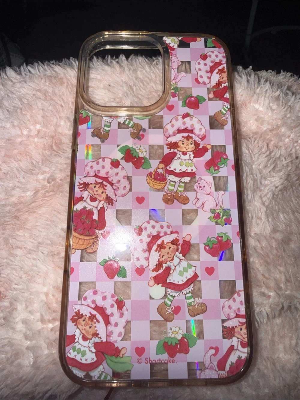 Strawberry Shortcake Pink Checkered Phone Case 🍓